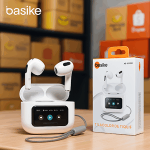 Fone De Ouvido Bluetooth Sem Fio Tws In-ear Tela Touch Lcd Cor Branco Basike